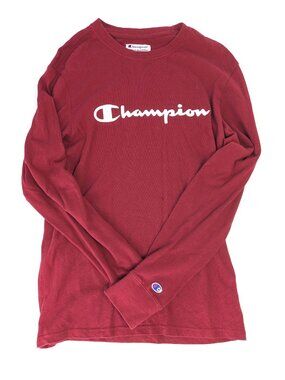 Red Champion Shirt - Men's S - Long Sleeve Athleticwear Tee